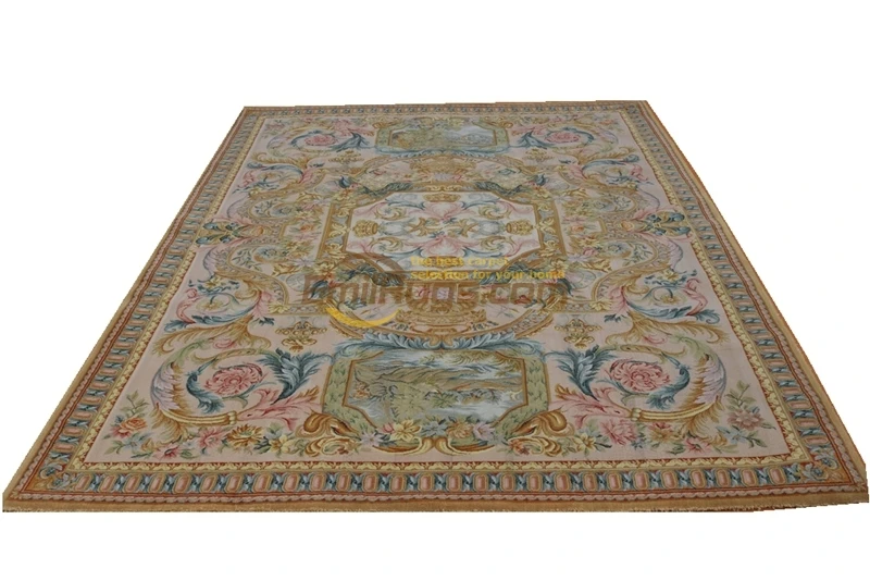 

Hand-knotted Thick Plush Wool French Savonnerie Rug Savonnerie Needlepoint Oriental Hand-woven Wool Rug French Chic