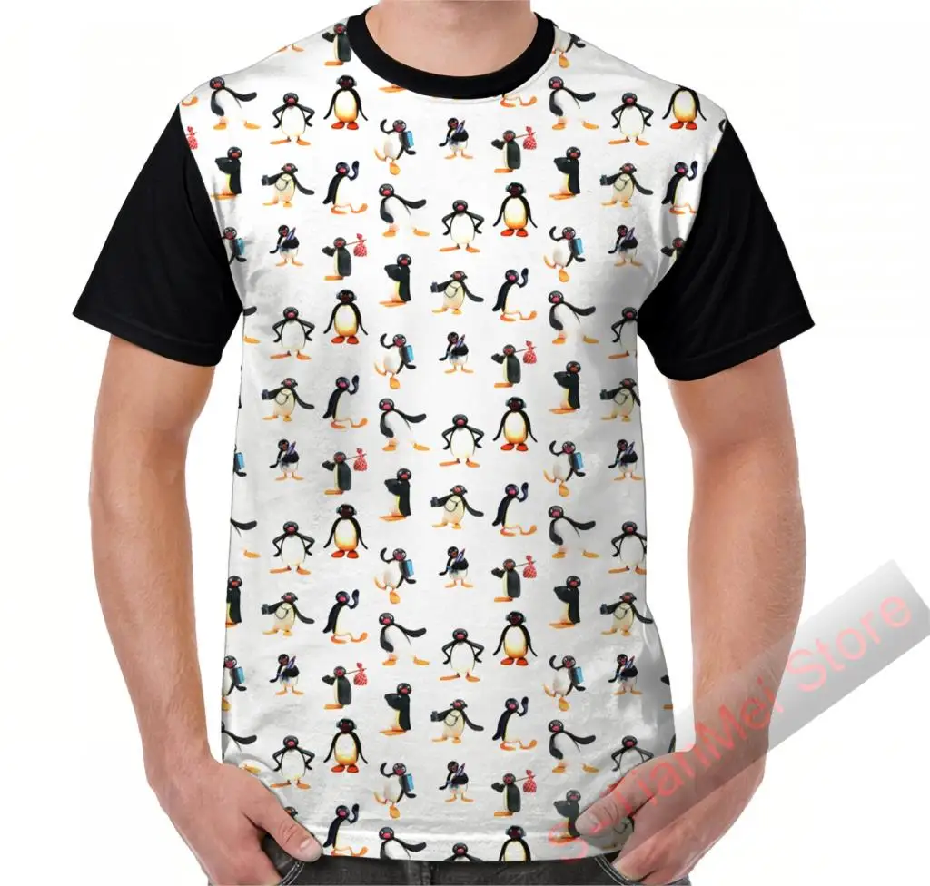 

Summer Graphic t shirt men tops tees Pingu mood printed women funny T-Shirt Short Sleeve Casual tshirts