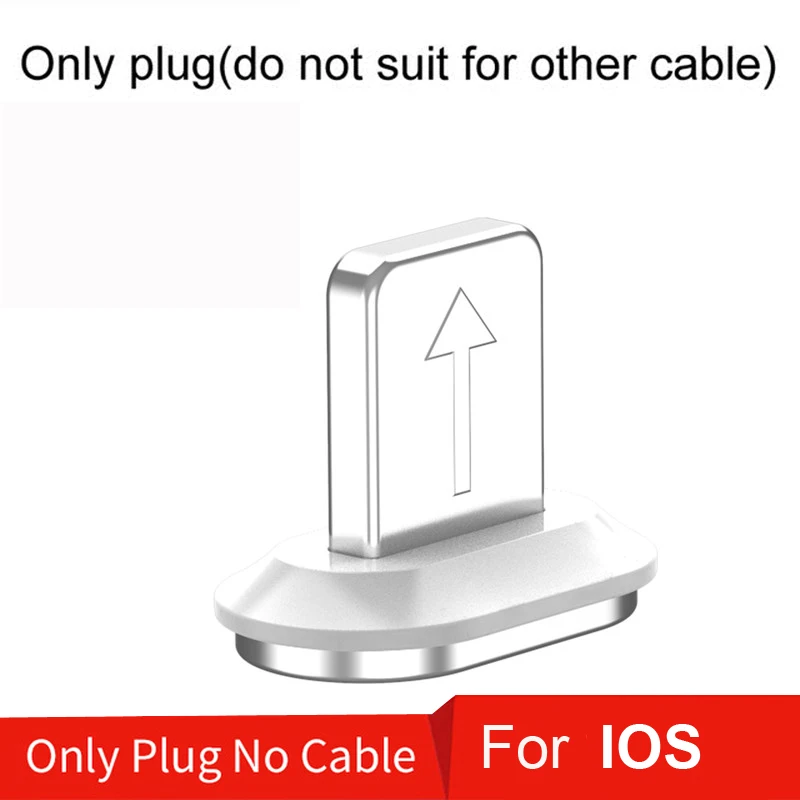 Only For iOS Plug USLION 3A USB кабель Магнитный зарядный кабель для iPhone 11 Micro USB кабель Быстрая зарядка для samsung S9 type C кабель для передачи данных Шнур - Цвет: Only For iOS Plug