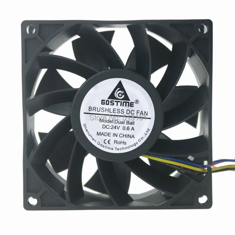 Gdstime 9238 24V DC 4-контактный разъем PWM 92 мм шариковый подшипник 92x92x38 IP65