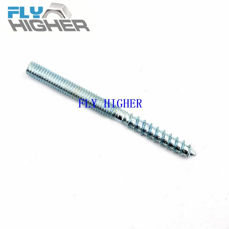 

M6X70 double thread head wood screws for furniture staircase handrails 50pcs/box