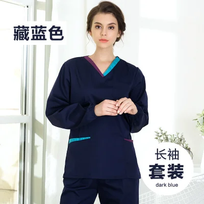 Высококачественная медицинская форма для медсестер, наборы для ухода, короткий рукав, больничные зубцы, рабочая одежда, топы и штаны - Цвет: Set 8