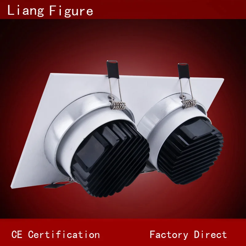 12W led Grille lights 3 square ceiling spotlights 9W LED lamp beads