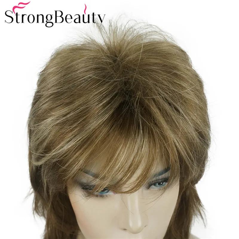 StrongBeauty парик средней длины волнистые волосы натуральные синтетические парики