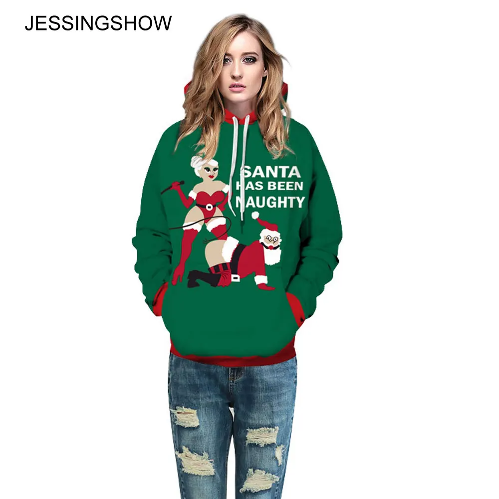 Jessingshow 2017 Women Men Christmas Clothes Naughty Santa -7392