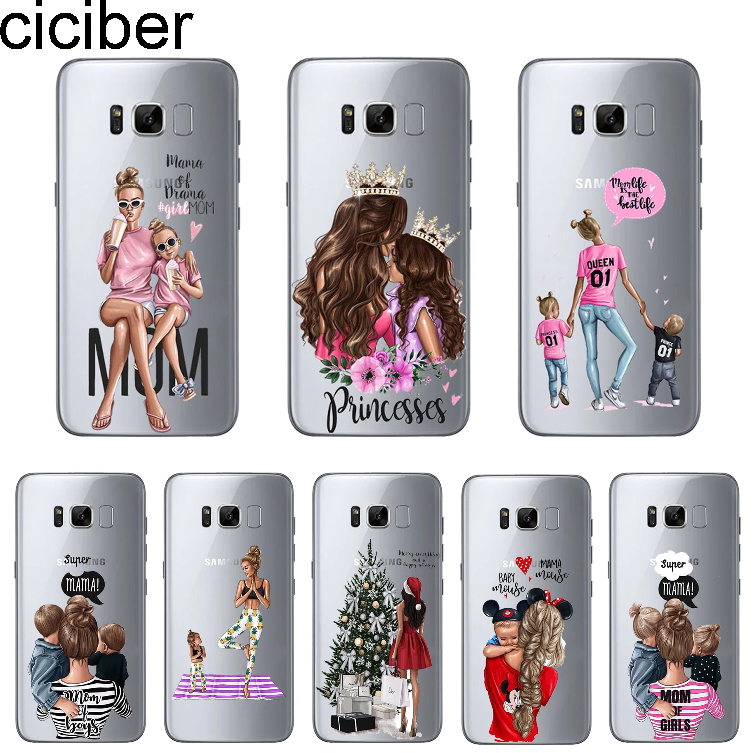 

ciciber Coque For Samsung Galaxy S10 S8 S9 S10e S6 S7 Plus Edge Phone Case For Note 10 9 8 5 4 Plsu Cover Soft TPU Baby Mama Mom