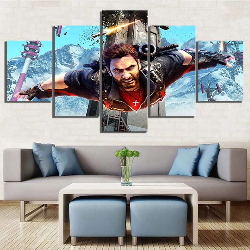 Home-Decoration-Canvas-Painting-Pictures-5-Pieces-Wall-Art-Just-Cause-3-Prints-Game-Modular-Modern (2)