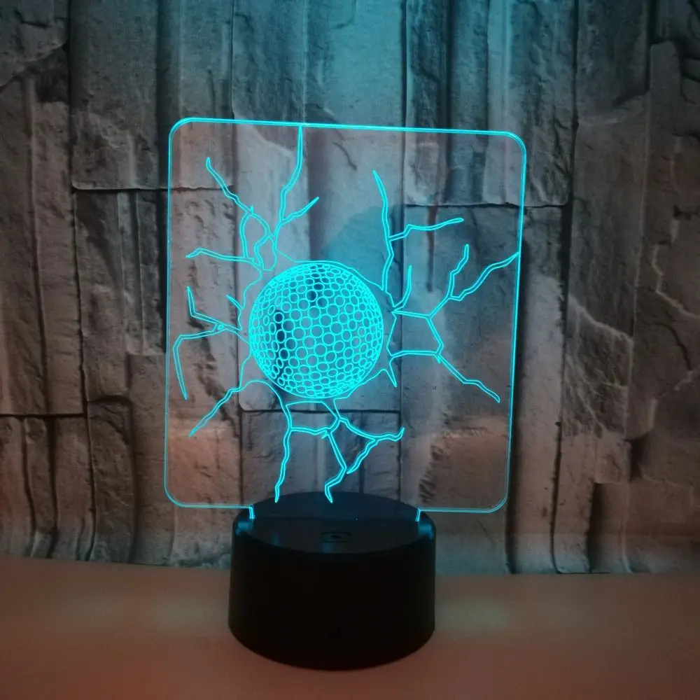 Теннисные 3d Led 7 цветов ночники атмосферные акриловые маленькие настольные лампы