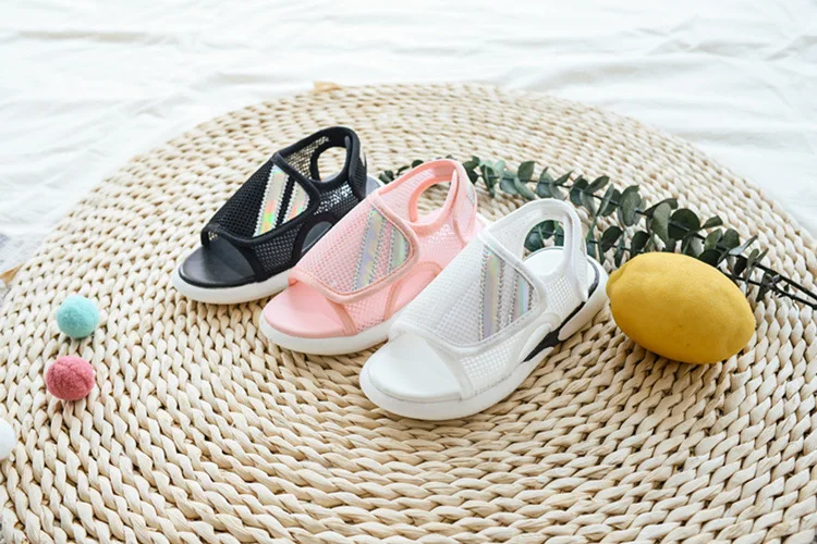 MHYONS/ новые летние детские сандалии для принцесс; женская обувь на плоской подошве с закрытым носком сандалии обувь малыша мальчиков удобные пляжные сандалии