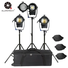 ALUMOTECH Френеля пятно светодиодный свет 100WX3+ стандарт X3+ чехол Комплект для камеры видео студия фотографии вспомогательное оборудование