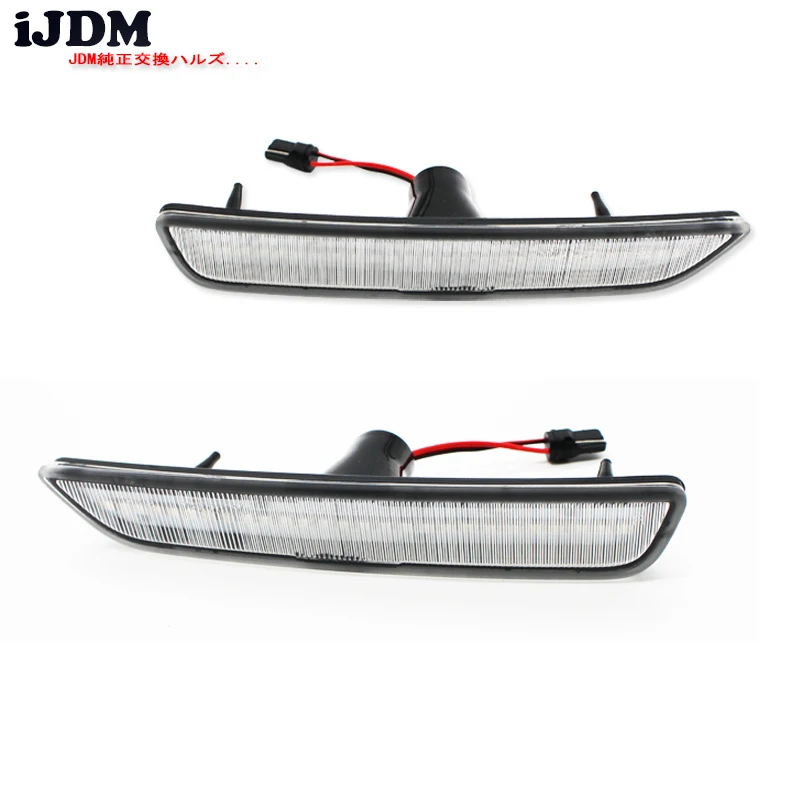 IJDM прозрачные Передние боковые габаритные огни с 27 SMD Янтарный/Белый