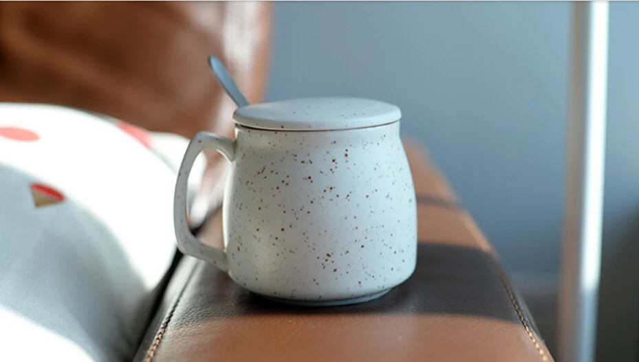 Японская керамическая чашка Ретро молочная чашка керамическая чашка кружка с крышкой Ложка