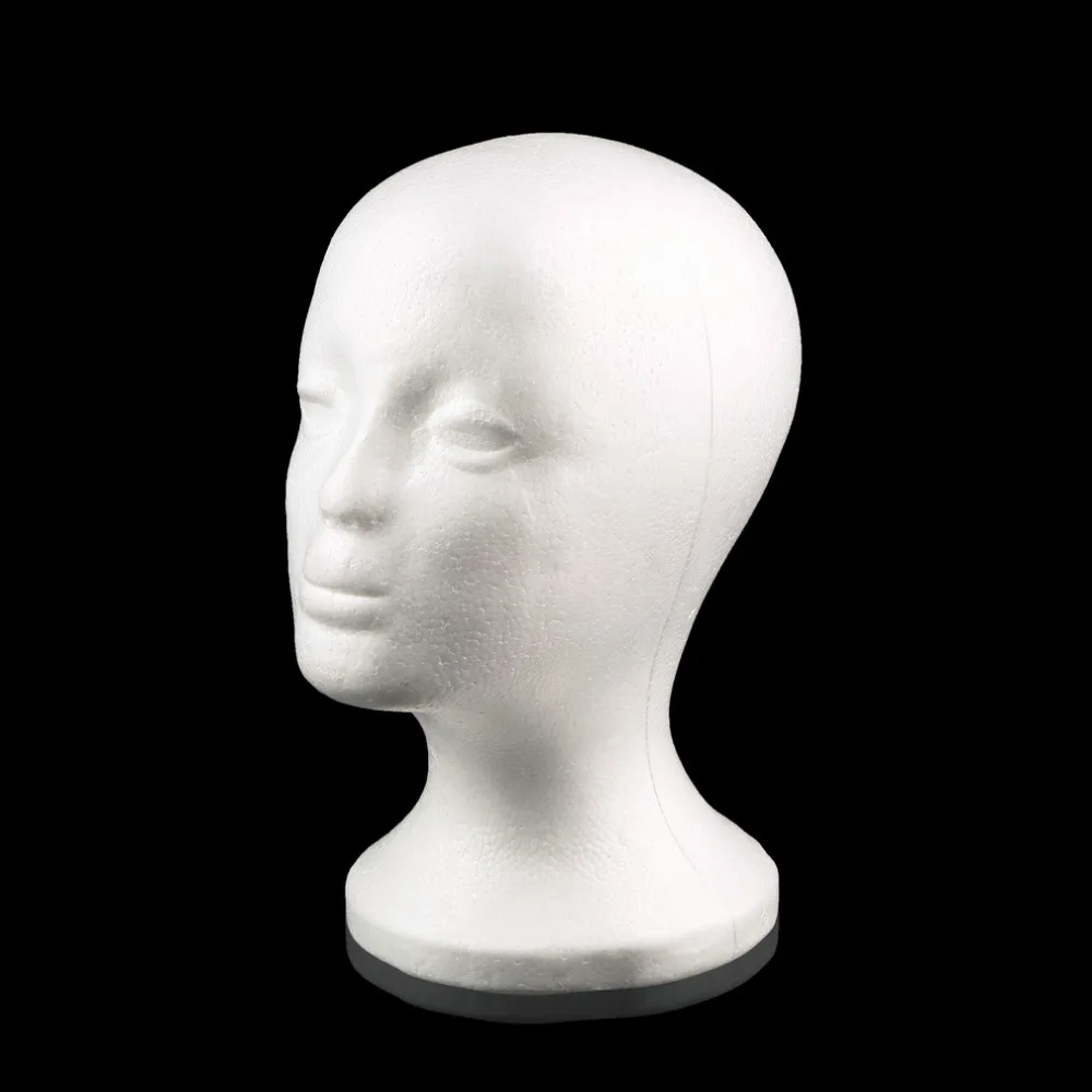 

27cm Female Foam Mannequin Head Model Wigs Hair Glasses Hat Display Holder Stand White