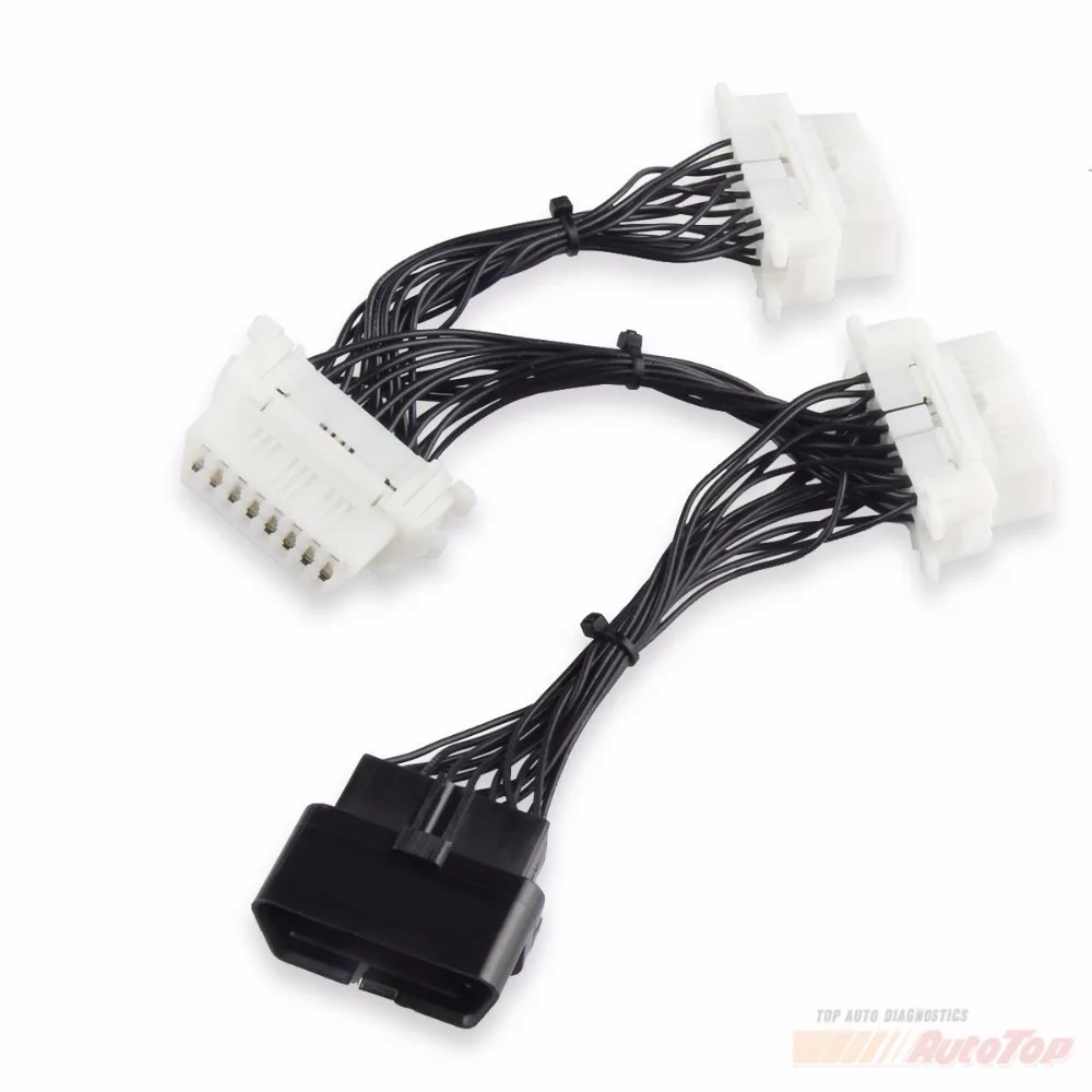 2019 OBD OBD2 16Pin кабель OBD II 16 Pin Y Splitter переходник с удлинителем адаптер 1 до 3 16Pin OBD кабель для elm327 OBD2 адаптер