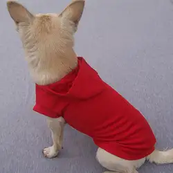 Одежда для щенка собака толстовки свитер собака кошка теплая толстовка Мода Чистый цвет футболка для маленькой собачки мягкий флисовый