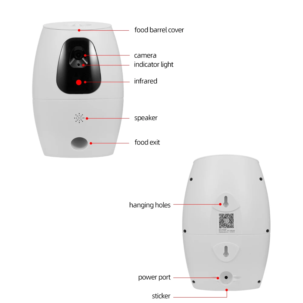 Беспроводной Wi-Fi 720P дозатор для собак автоматическая кормушка для домашних животных WiFi камера для домашних животных приложение для дистанционного управления