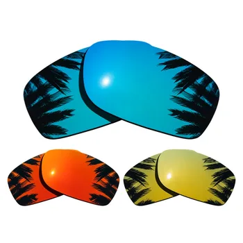 

(Ice Blue+Orange Red+24K Gold Mirrored Coating) 3-Pairs Polarized Replacement Lenses for Fives Squared 100% UVA & UVB Protection