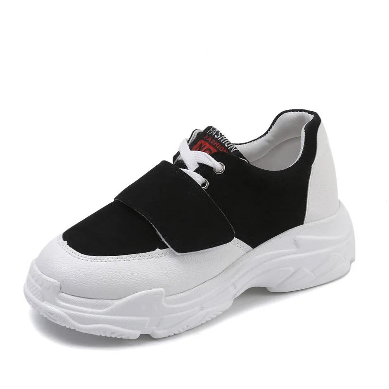Tendance Dentelle Correspondant Couleur À Fond 2018 Nouveau rouge Chaussures Coréenne kaki Printemps Épais Mode Casual Femmes Noir Simples Simple vRqgv8