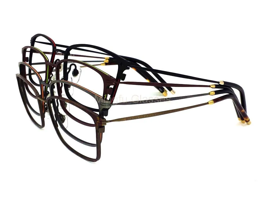 Рамка из титанового оправа Винтаж Nerd большой размеры оптический рамки рецепт дизайнерские очки для чтения широкий уход за кожей лица для