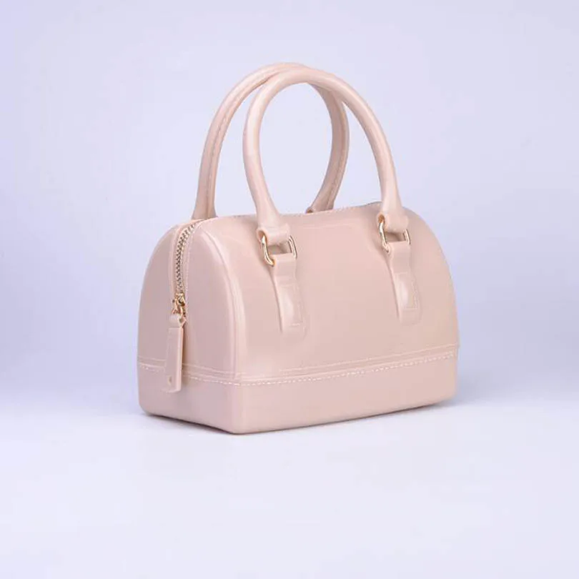 

LIXUN 2017 New Women Silicone Sweet Candy Color Solid Tote Bags Ladies Jelly Handbags Designer Shoulder Boston Bag Beach Bolsa