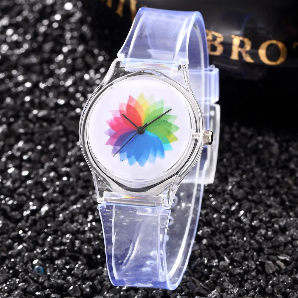 

Children Casual Watch Boys Watch Girls Wrist Watches Student Silica Gel Transparent Kids Watches Clock Relogio Montre Enfant