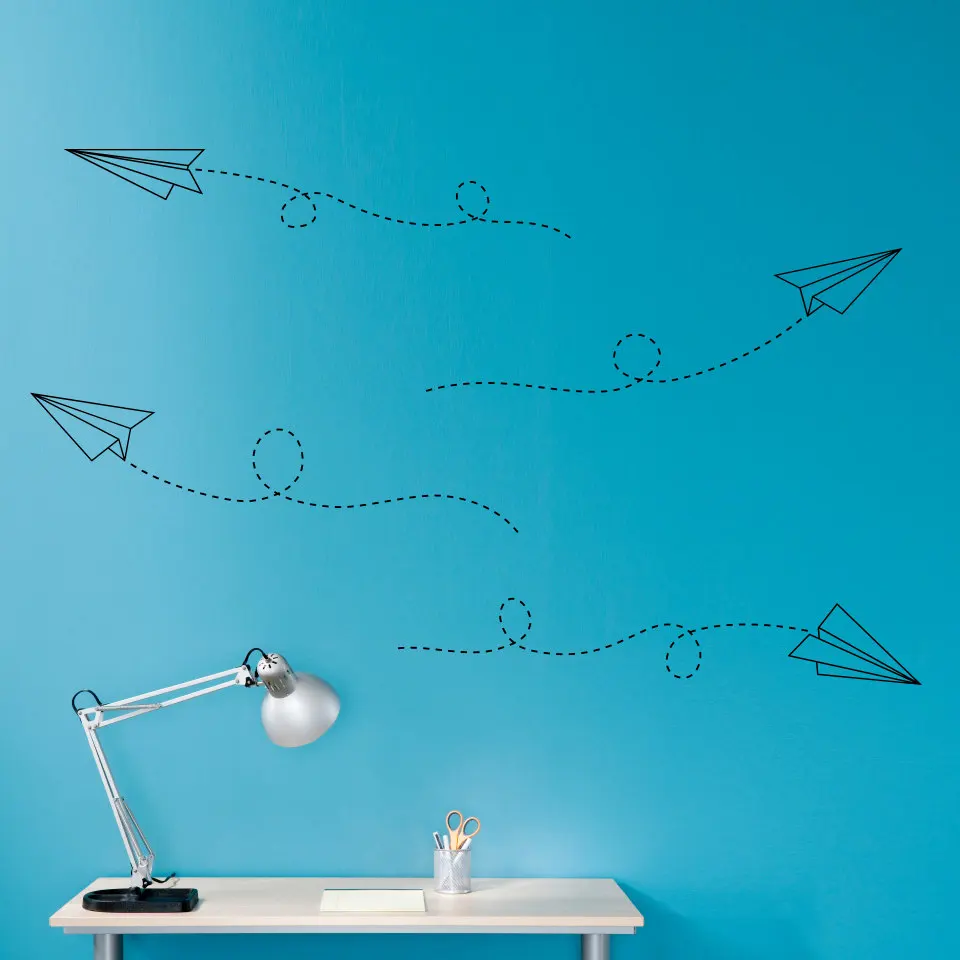 Paper Airplanes Childrens Wall Art Nursery Decor Wall Stickers Airplane