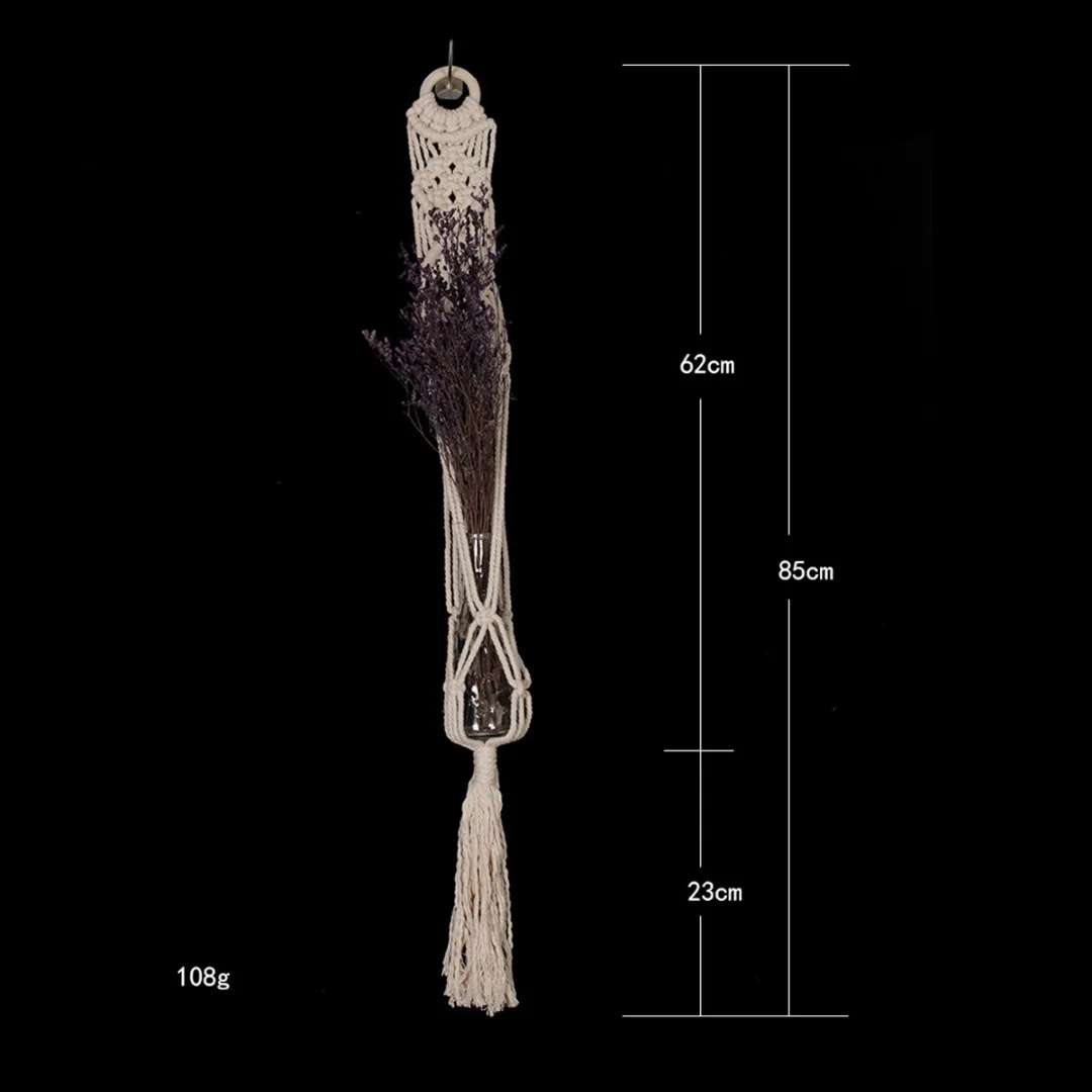 Flower Pot Macrame Cotton Rope Hanging Planter Basket Hemp Rope Braided Large Pot Holder Home Garden Decoration Accs