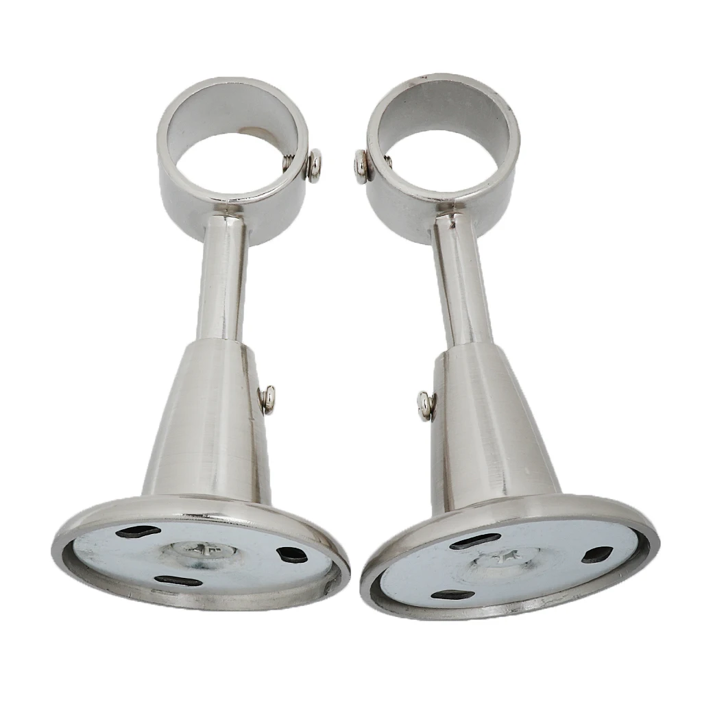 2Pcs Aluminium Alloy 28mm Diameter Top Mounted Clothes Rob Lever Wardrobe Rail Supports Bracket