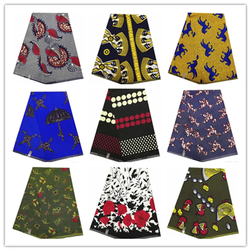 

2019 New African African Wax Ankara Fabric Nigerian Java Wax 100% Polyester Tissu African Fabric 6 Yards 1001