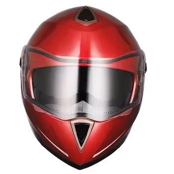 

DOT Full Face Flip up Motorcycle Helmet Dual Visor Bike Motocross Racing Red