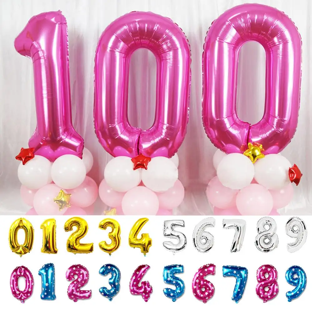 16" 30" 40" Giant Foil Number Balloons Birthday Age Party Wedding Self inflating 