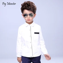 Белые рубашки для мальчиков; школьная формальная форма; брендовые весенние детские рубашки; хлопковая детская одежда для мальчиков-подростков; рубашка на свадьбу; S26