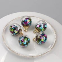 Цинковый сплав на основе прозрачного стекла глобус пузырьковая бутылка амулеты круглый арбуз красный AB Радужный цвет блестки 21 мм x 16 мм, 10 шт