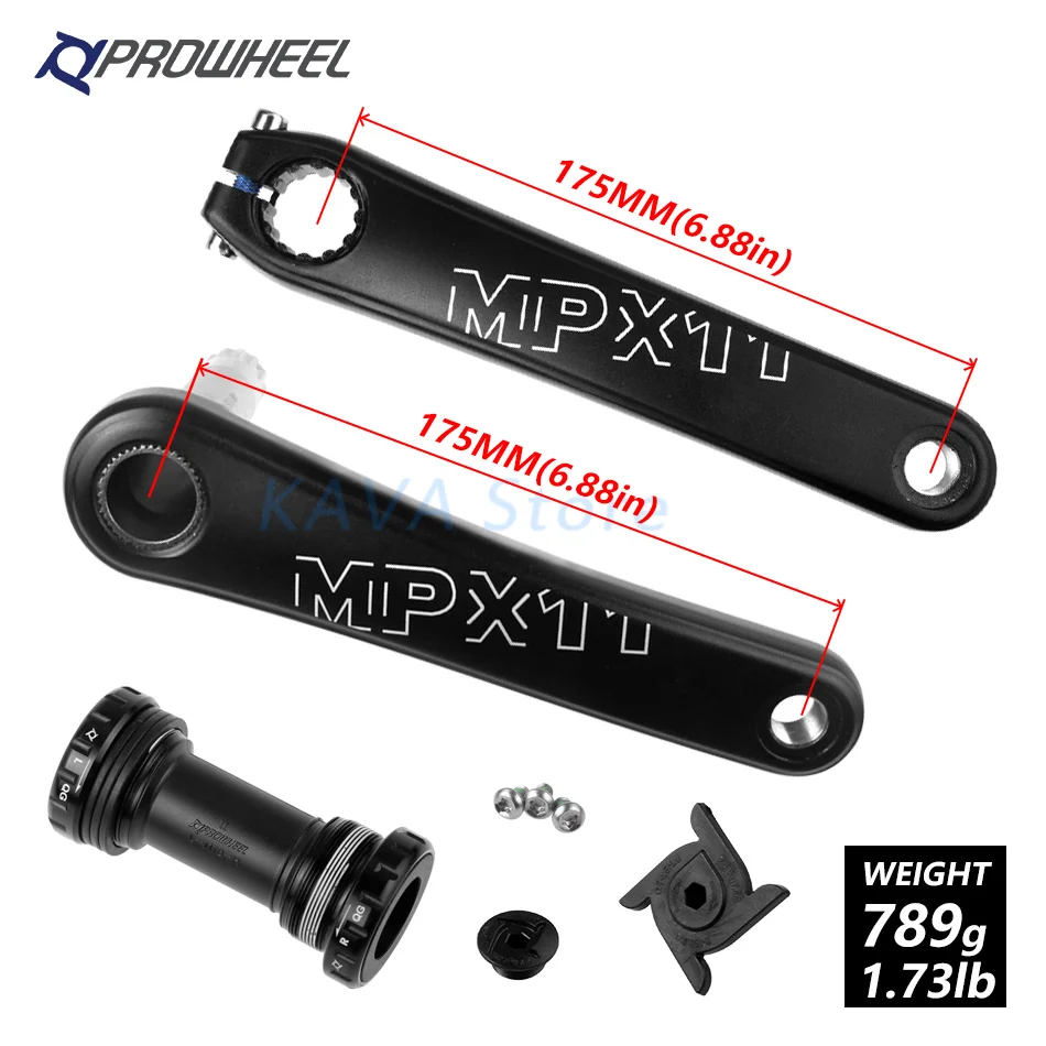 175mm black and BB PROWHEEL MTB велосипед диаметра окружности болтов(Алюминий сплав с нижней поверхностью на горном велосипеде диаметра окружности болтов(8/9/10/11/12 Скорость 170/175 мм Совместимость SRAM - Цвет: 175mm black and BB