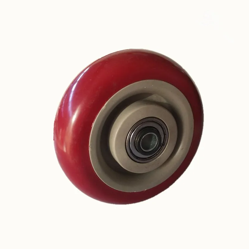 1PCS Caster Wheel 4" Beering Single Wheel Trolley Pulley Roller Replacement Red 