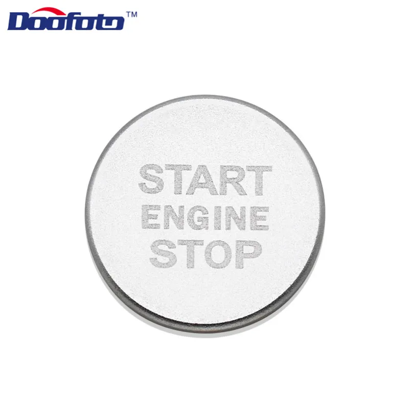 Button Cover Silver Doofoto, автомобильный Стайлинг, кнопка запуска двигателя, крышка, кольцо, наклейка, подходит для Audi A4 A5 B9 A6 A7 A6L Q3 Q7 C7 BT, автомобильные аксессуары - Цвет: Button Cover Silver