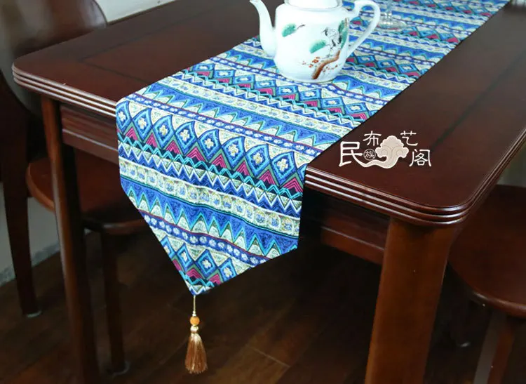 273 богемное красочное плетение напечатанный стол обеденный коврик орнамент 30*180 см Обратный Оптом