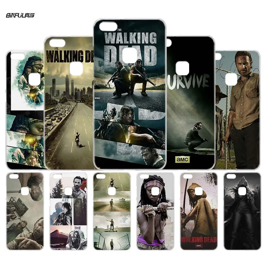 

BiNFUL The Walking Dead H Clear Case Cover Shell for Huawei P6 10 9 8 Lite 2017 Plus Mate 8 9 10 S Lite Pro