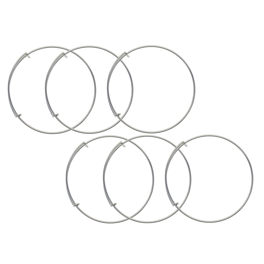 6 Pieces Brass Sliver Plated Adjustable Wire Bracelets Blanks, Expandable Wiring Bangle Bracelet DIY Craft