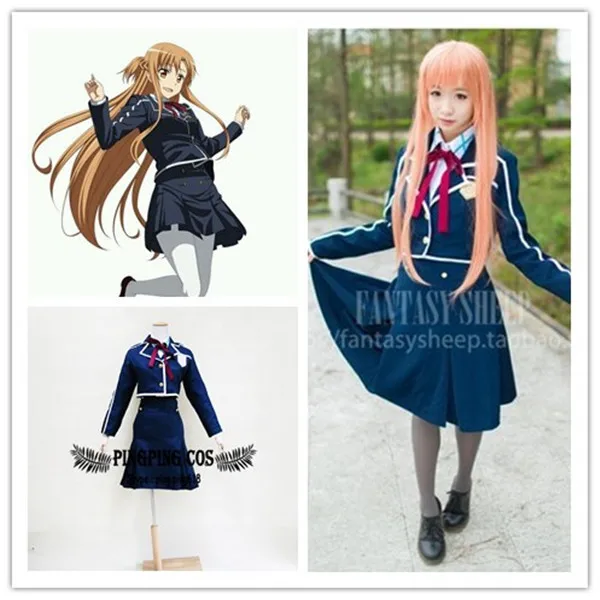 Sword Art Online Cosplay SAO Asuna Yuuki Girls school uniforms Cosplay