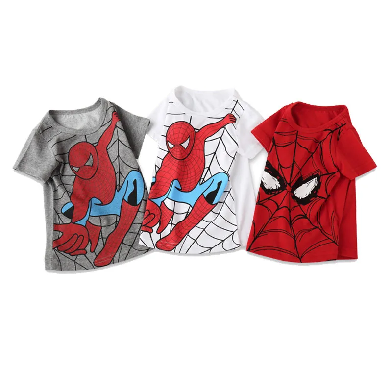 

Child Boys Summer Spiderman T shirt Superhero Cartoon T-Shirts For Kids Girl Short-Sleeve Tops Birthday Clothes Costume Tees