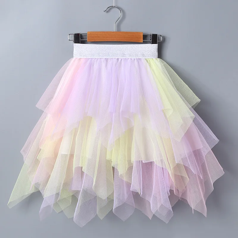 Babyinstar Summer Tutu Skirt Tulle Girl Irregular Design Baby Girl Clothes Kids Tutu Cute Baby Skirts Girl Kids Clothes Skirt - Color: Pink