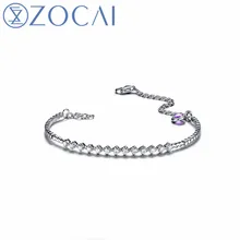 ZOCAI Аметист/гранат браслет 18 к белое золото 0,20 карат бриллиантовый браслет хорошее ювелирное изделие Z00214