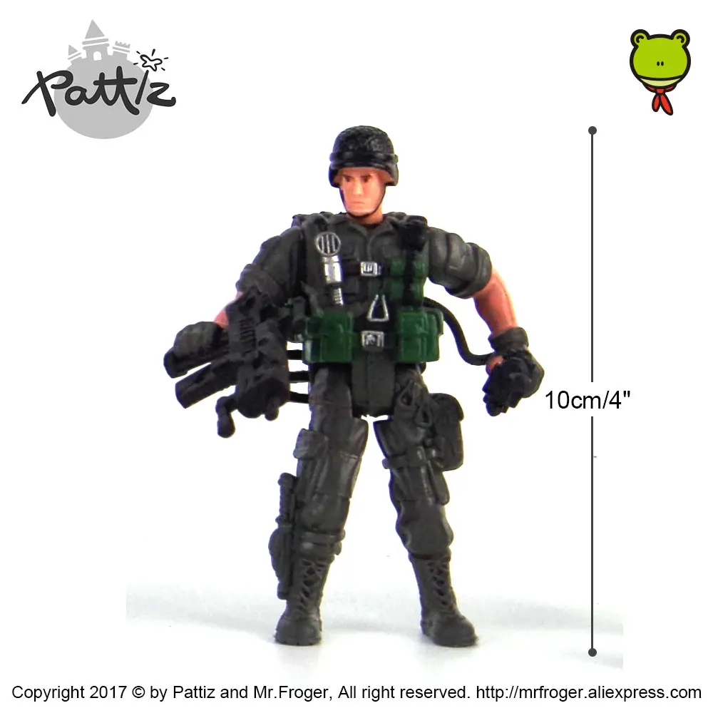 PATTIZ 1/18 пластиковые армейские Игрушечные солдатики для мальчиков маленькие