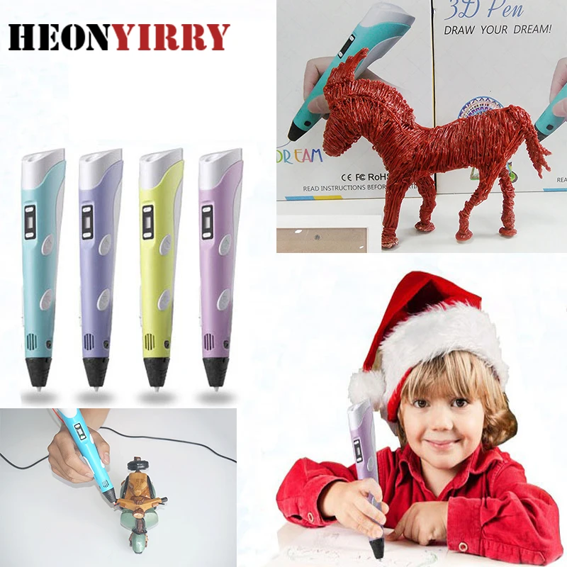 

3D Pen ABS LED Smart 3d Print Pens with Filament LED Display for The Kids Birthday Gift 3D Drawing Pen
