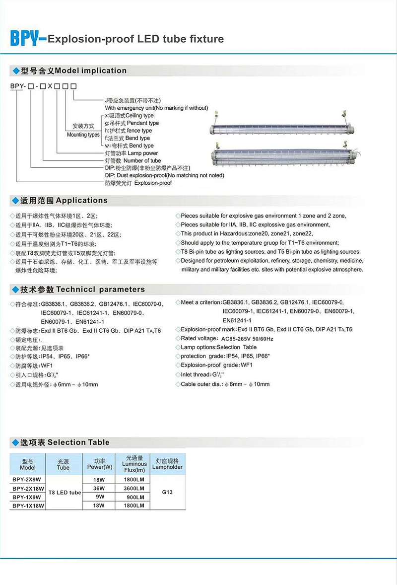 atex explosion proof T8 LED tube fixture