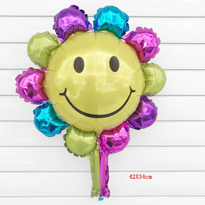 1 шт. мини солнцезащитные улыбка подсолнечника воздушный шар Алюминий воздушный шар из фольги День Рождения украшения Детские игрушки baby shower поставки