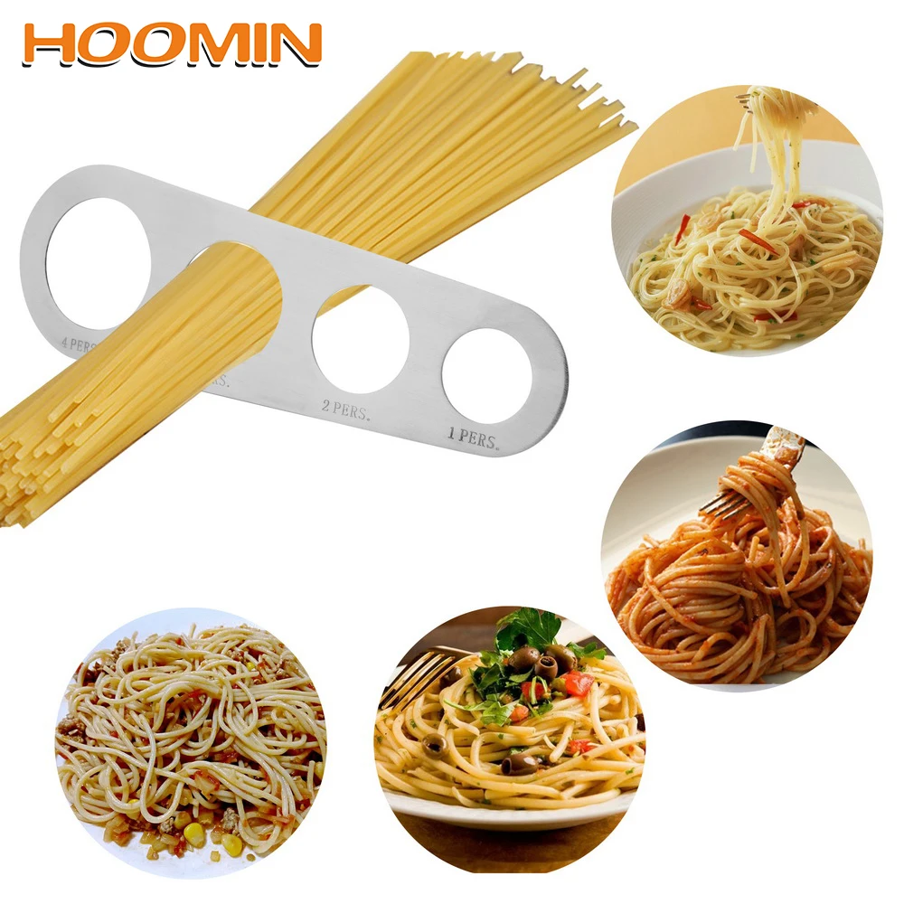 

HOOMIN Pasta Noodle Measure Kitchen Accessories 4 Holes Spaghetti Measurer Stainless Steel 1Pcs