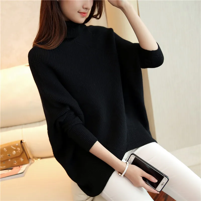 2016 Korean Autumn Choker Student New Pattern Bat sleeve Pullover Thickening Sweater Woman Easy Rendering sweater