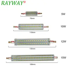 RAYWAY затемнения лампы R7S светодиодный Кукуруза 2835 SMD 78 мм 118 мм теплый белый свет 5 W 10 W заменить галогенные лампы AC 85-265 V Прожектор